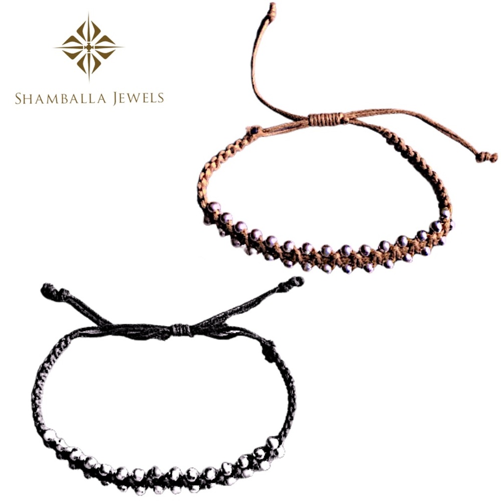 NEW - TWO Shamballa Silver Studded Bracelets